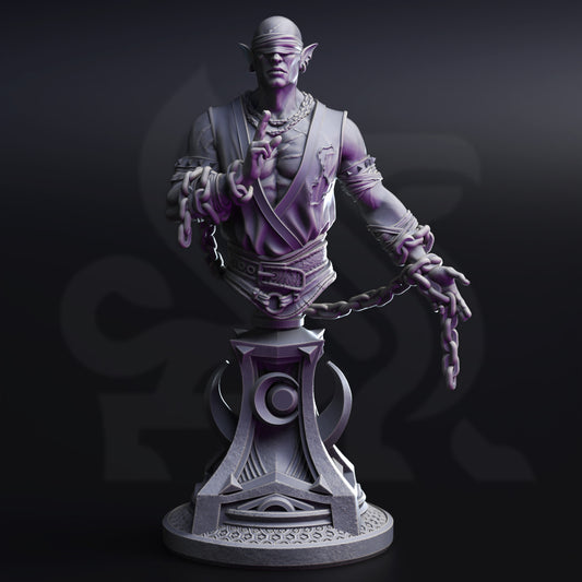 Uxas the Reborn – Drow Lunar Monk (Bust)